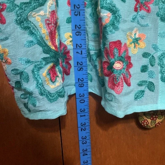 RUBY RD. - Shear , Embroidery, Button Down , NWT BEAUTIFUL SUMMER TOP (M) - Picture 6 of 12